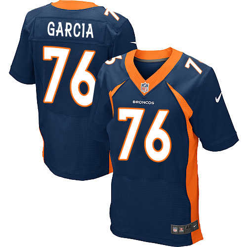 Men's Nike Denver Broncos #76 Max Garcia Elite Navy Blue Alternate NFL Jersey