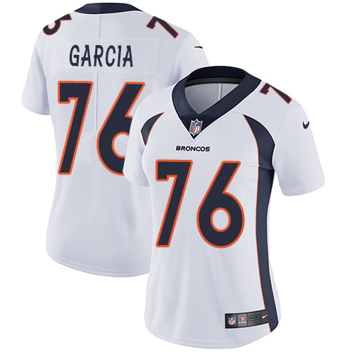 Women's Nike Denver Broncos #76 Max Garcia White Vapor Untouchable Elite Player NFL Jersey