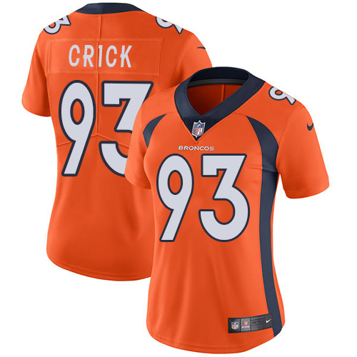 Women's Nike Denver Broncos #93 Jared Crick Orange Team Color Vapor Untouchable Elite Player NFL Jersey