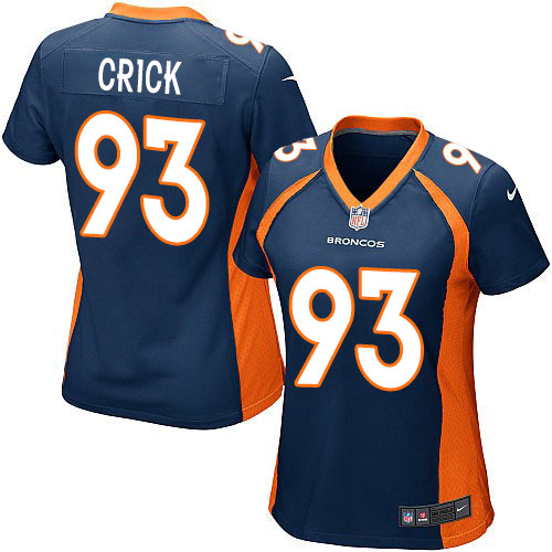 Women's Nike Denver Broncos #93 Jared Crick Game Navy Blue Alternate NFL Jersey
