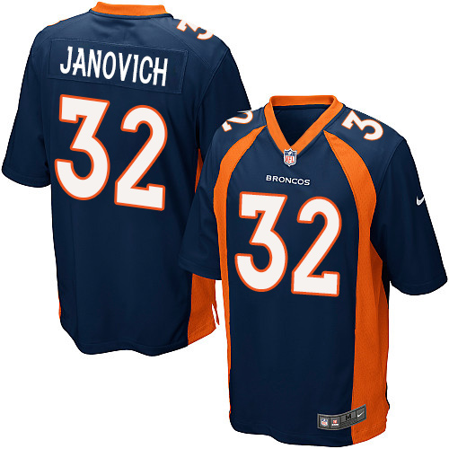 Men's Nike Denver Broncos #32 Andy Janovich Game Navy Blue Alternate NFL Jersey