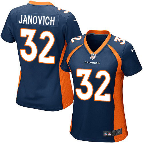 Women's Nike Denver Broncos #32 Andy Janovich Game Navy Blue Alternate NFL Jersey