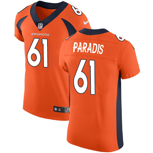 Men's Nike Denver Broncos #61 Matt Paradis Orange Team Color Vapor Untouchable Elite Player NFL Jersey