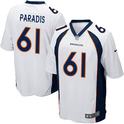 Men's Nike Denver Broncos #61 Matt Paradis Game White NFL Jersey