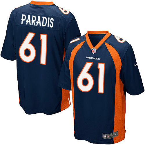 Men's Nike Denver Broncos #61 Matt Paradis Game Navy Blue Alternate NFL Jersey