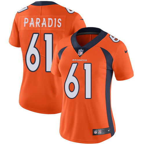 Women's Nike Denver Broncos #61 Matt Paradis Orange Team Color Vapor Untouchable Elite Player NFL Jersey