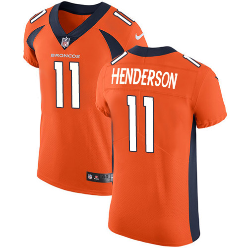 Men's Nike Denver Broncos #11 Carlos Henderson Orange Team Color Vapor Untouchable Elite Player NFL Jersey