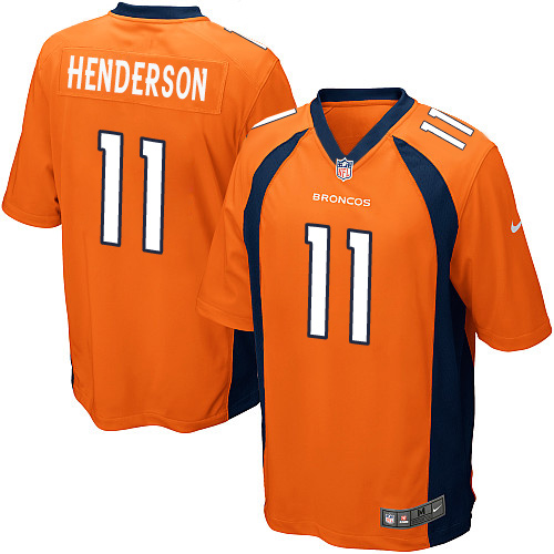 Men's Nike Denver Broncos #11 Carlos Henderson Game Orange Team Color NFL Jersey