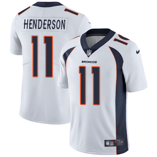 Men's Nike Denver Broncos #11 Carlos Henderson White Vapor Untouchable Limited Player NFL Jersey