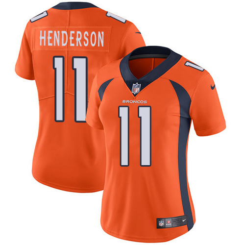 Women's Nike Denver Broncos #11 Carlos Henderson Orange Team Color Vapor Untouchable Elite Player NFL Jersey