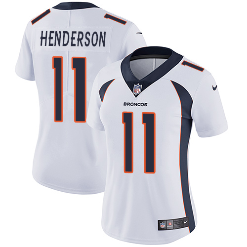 Women's Nike Denver Broncos #11 Carlos Henderson White Vapor Untouchable Elite Player NFL Jersey
