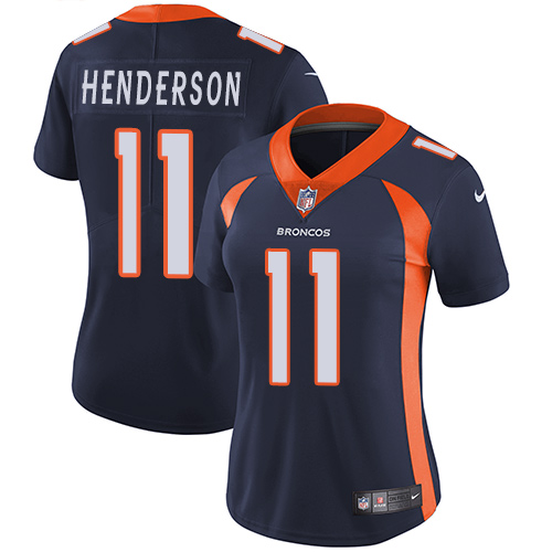 Women's Nike Denver Broncos #11 Carlos Henderson Navy Blue Alternate Vapor Untouchable Elite Player NFL Jersey