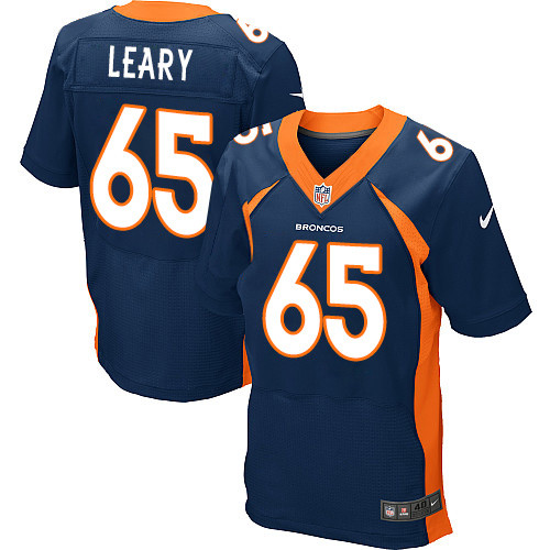 Men's Nike Denver Broncos #65 Ronald Leary Elite Navy Blue Alternate NFL Jersey