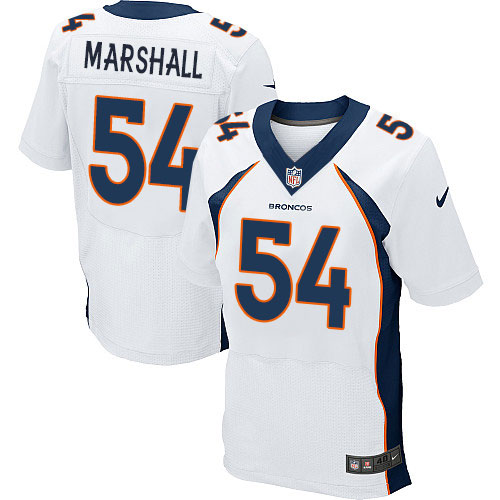 Men's Nike Denver Broncos #54 Brandon Marshall Elite White NFL Jersey