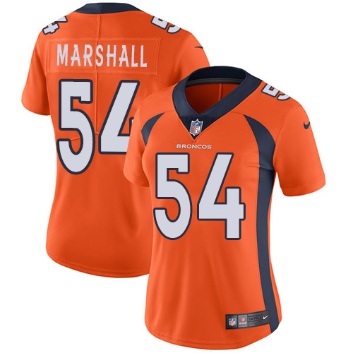 Women's Nike Denver Broncos #54 Brandon Marshall Orange Team Color Vapor Untouchable Elite Player NFL Jersey