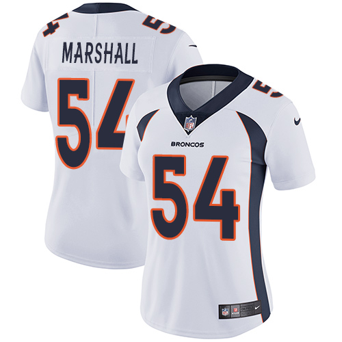 Women's Nike Denver Broncos #54 Brandon Marshall White Vapor Untouchable Elite Player NFL Jersey