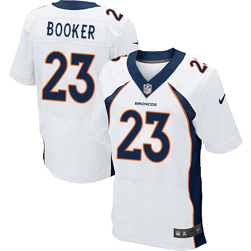 Men's Nike Denver Broncos #23 Devontae Booker Elite White NFL Jersey