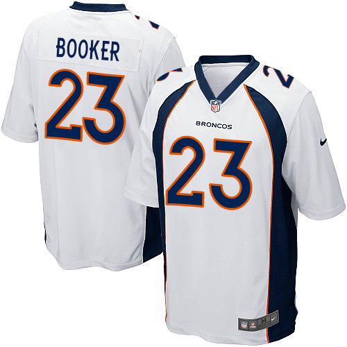 Men's Nike Denver Broncos #23 Devontae Booker Game White NFL Jersey