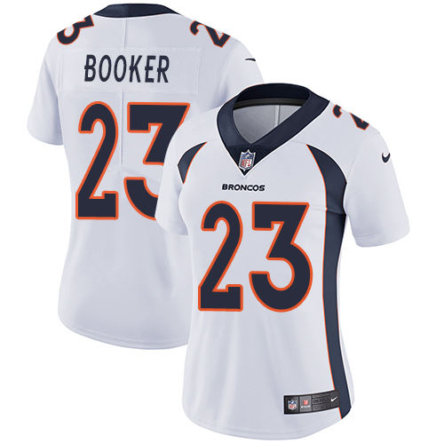 Women's Nike Denver Broncos #23 Devontae Booker White Vapor Untouchable Limited Player NFL Jersey