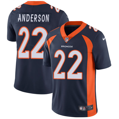 Men's Nike Denver Broncos #22 C.J. Anderson Navy Blue Alternate Vapor Untouchable Limited Player NFL Jersey