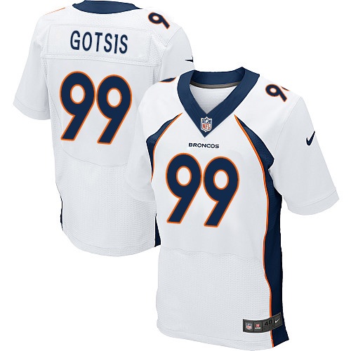 Men's Nike Denver Broncos #99 Adam Gotsis Elite White NFL Jersey