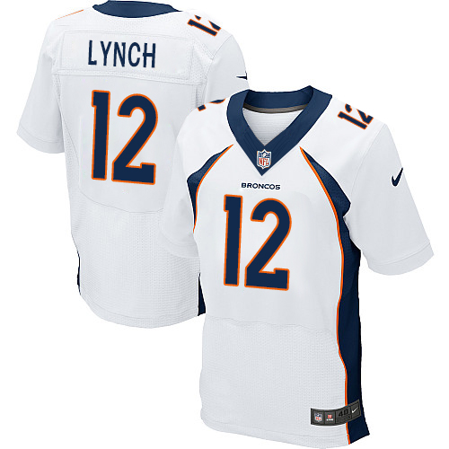 Men's Nike Denver Broncos #12 Paxton Lynch Elite White NFL Jersey
