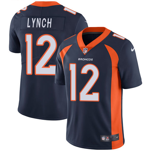 Men's Nike Denver Broncos #12 Paxton Lynch Navy Blue Alternate Vapor Untouchable Limited Player NFL Jersey