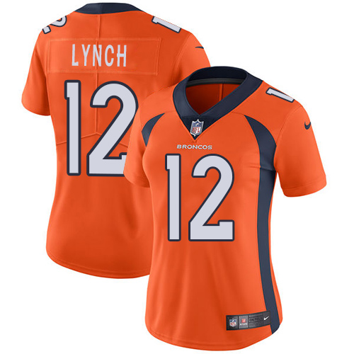 Women's Nike Denver Broncos #12 Paxton Lynch Orange Team Color Vapor Untouchable Elite Player NFL Jersey