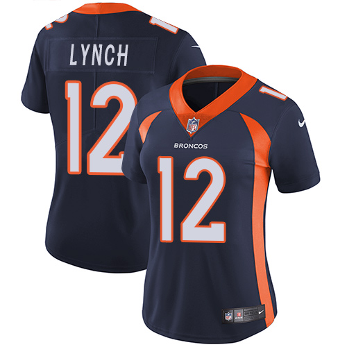 Women's Nike Denver Broncos #12 Paxton Lynch Navy Blue Alternate Vapor Untouchable Elite Player NFL Jersey