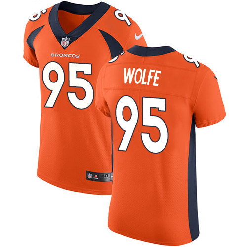 Men's Nike Denver Broncos #95 Derek Wolfe Orange Team Color Vapor Untouchable Elite Player NFL Jersey