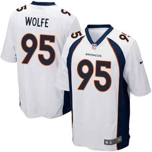 Men's Nike Denver Broncos #95 Derek Wolfe Game White NFL Jersey