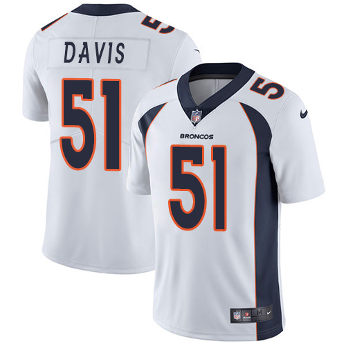 Men's Nike Denver Broncos #51 Todd Davis White Vapor Untouchable Limited Player NFL Jersey