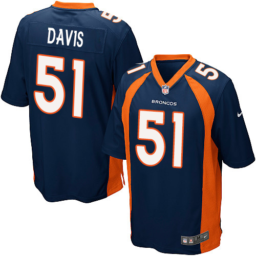 Men's Nike Denver Broncos #51 Todd Davis Game Navy Blue Alternate NFL Jersey