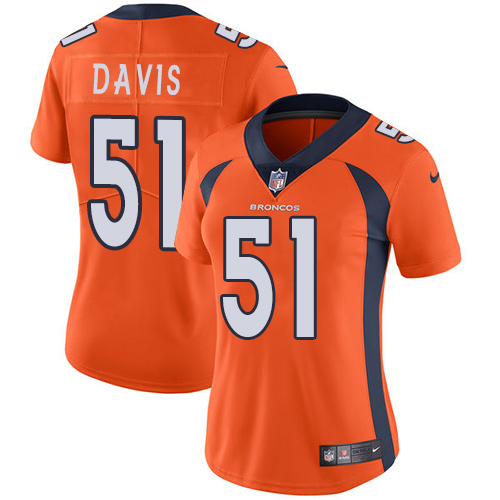 Women's Nike Denver Broncos #51 Todd Davis Orange Team Color Vapor Untouchable Limited Player NFL Jersey