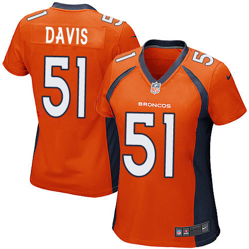 Women's Nike Denver Broncos #51 Todd Davis Game Orange Team Color NFL Jersey