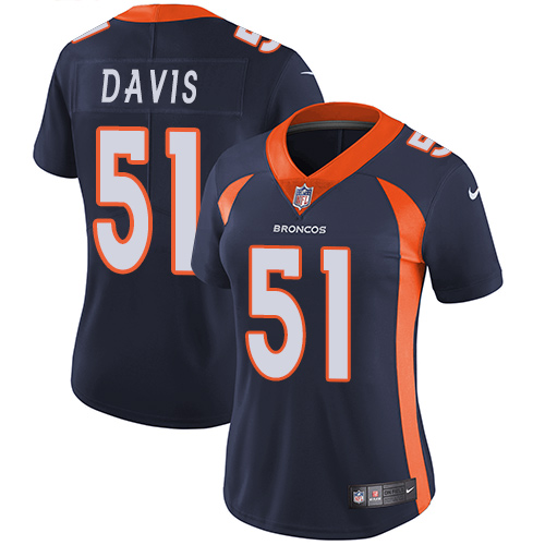 Women's Nike Denver Broncos #51 Todd Davis Navy Blue Alternate Vapor Untouchable Limited Player NFL Jersey