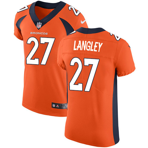 Men's Nike Denver Broncos #27 Brendan Langley Orange Team Color Vapor Untouchable Elite Player NFL Jersey