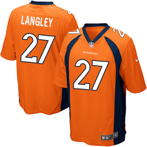 Men's Nike Denver Broncos #27 Brendan Langley Game Orange Team Color NFL Jersey