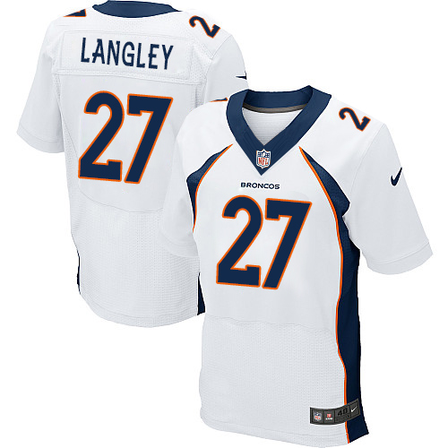 Men's Nike Denver Broncos #27 Brendan Langley Elite White NFL Jersey
