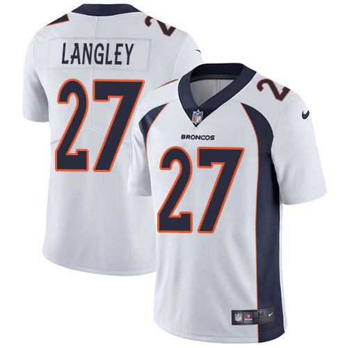 Men's Nike Denver Broncos #27 Brendan Langley White Vapor Untouchable Limited Player NFL Jersey