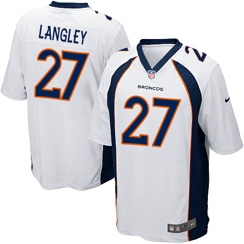 Men's Nike Denver Broncos #27 Brendan Langley Game White NFL Jersey
