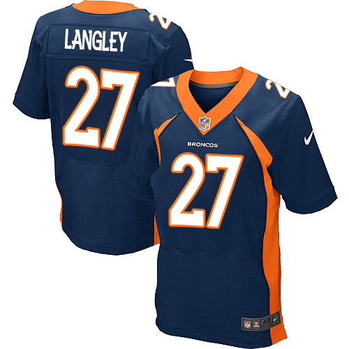 Men's Nike Denver Broncos #27 Brendan Langley Elite Navy Blue Alternate NFL Jersey