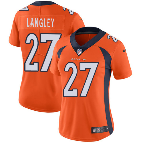 Women's Nike Denver Broncos #27 Brendan Langley Orange Team Color Vapor Untouchable Elite Player NFL Jersey
