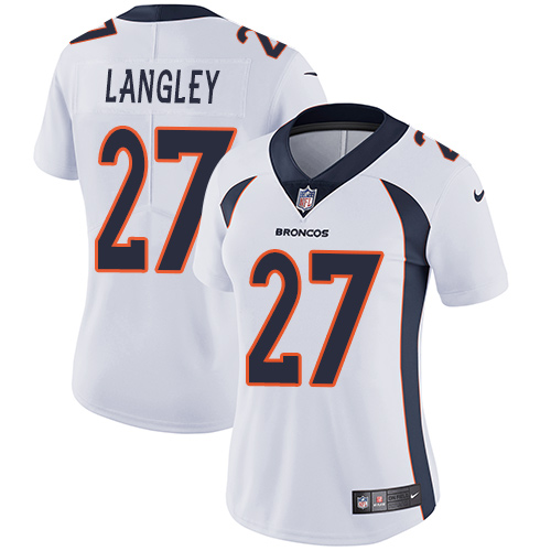 Women's Nike Denver Broncos #27 Brendan Langley White Vapor Untouchable Elite Player NFL Jersey