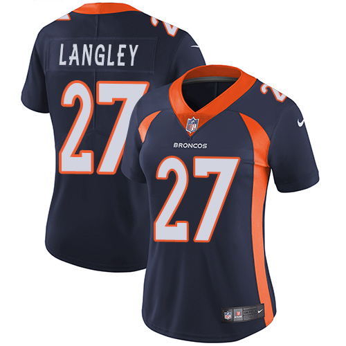 Women's Nike Denver Broncos #27 Brendan Langley Navy Blue Alternate Vapor Untouchable Elite Player NFL Jersey