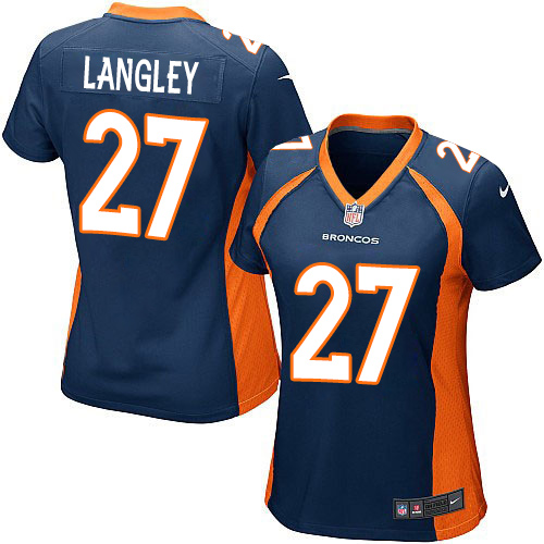 Women's Nike Denver Broncos #27 Brendan Langley Game Navy Blue Alternate NFL Jersey