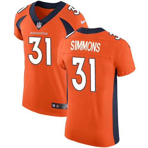 Men's Nike Denver Broncos #31 Justin Simmons Orange Team Color Vapor Untouchable Elite Player NFL Jersey