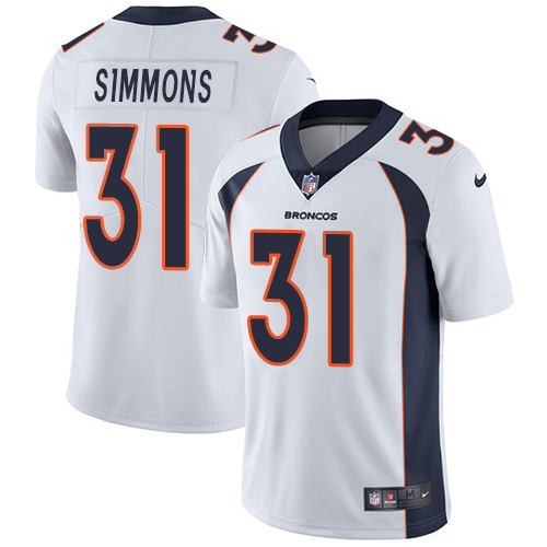Men's Nike Denver Broncos #31 Justin Simmons White Vapor Untouchable Limited Player NFL Jersey
