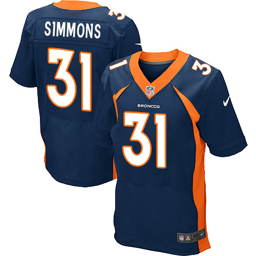 Men's Nike Denver Broncos #31 Justin Simmons Elite Navy Blue Alternate NFL Jersey