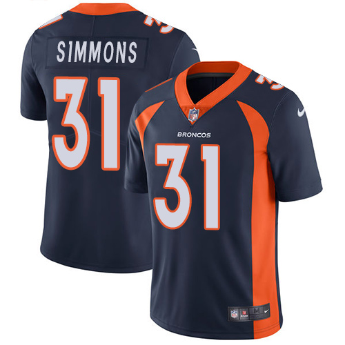 Men's Nike Denver Broncos #31 Justin Simmons Navy Blue Alternate Vapor Untouchable Limited Player NFL Jersey